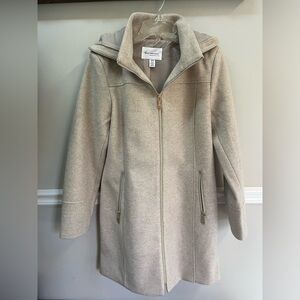 Cream/ Beige hooded coat